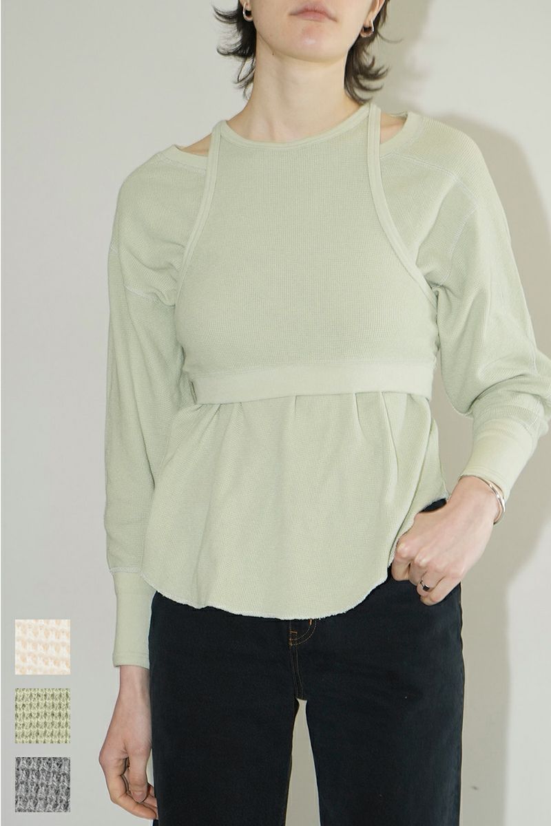 CLANE(クラネ)LAYRED BUSTIER THERMAL TOPS レイヤード ビスチェ サーマル トップス 16105-1152