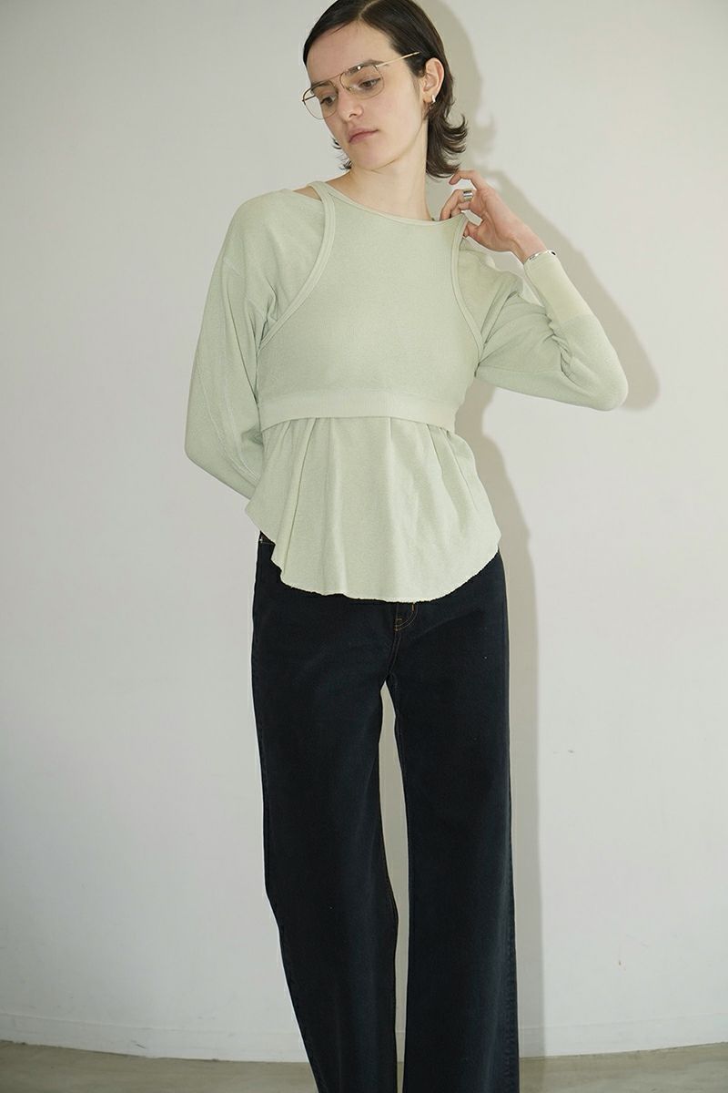 CLANE(クラネ)LAYRED BUSTIER THERMAL TOPS レイヤード ビスチェ サーマル トップス 16105-1152 -1