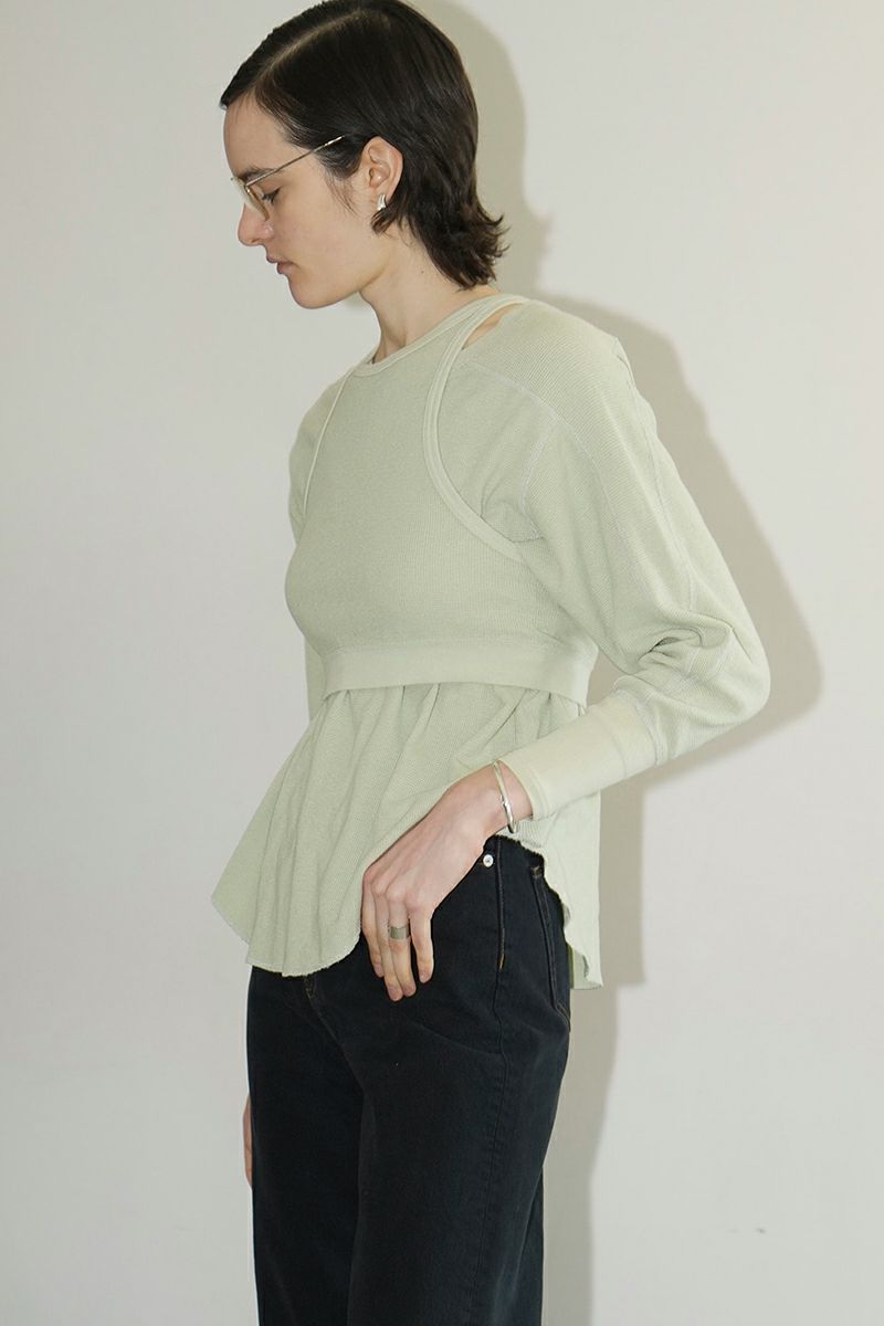 CLANE(クラネ)LAYRED BUSTIER THERMAL TOPS レイヤード ビスチェ サーマル トップス 16105-1152 -2