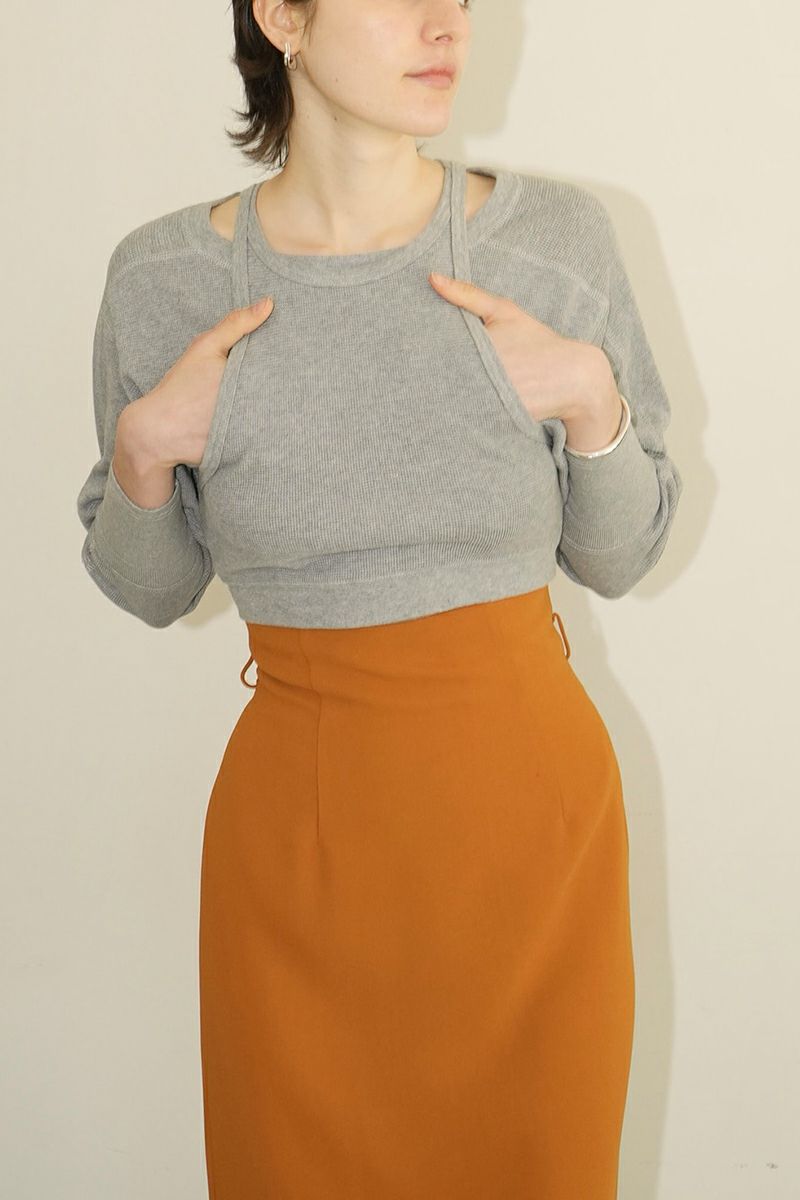 CLANE(クラネ)LAYRED BUSTIER THERMAL TOPS レイヤード ビスチェ サーマル トップス 16105-1152 -10