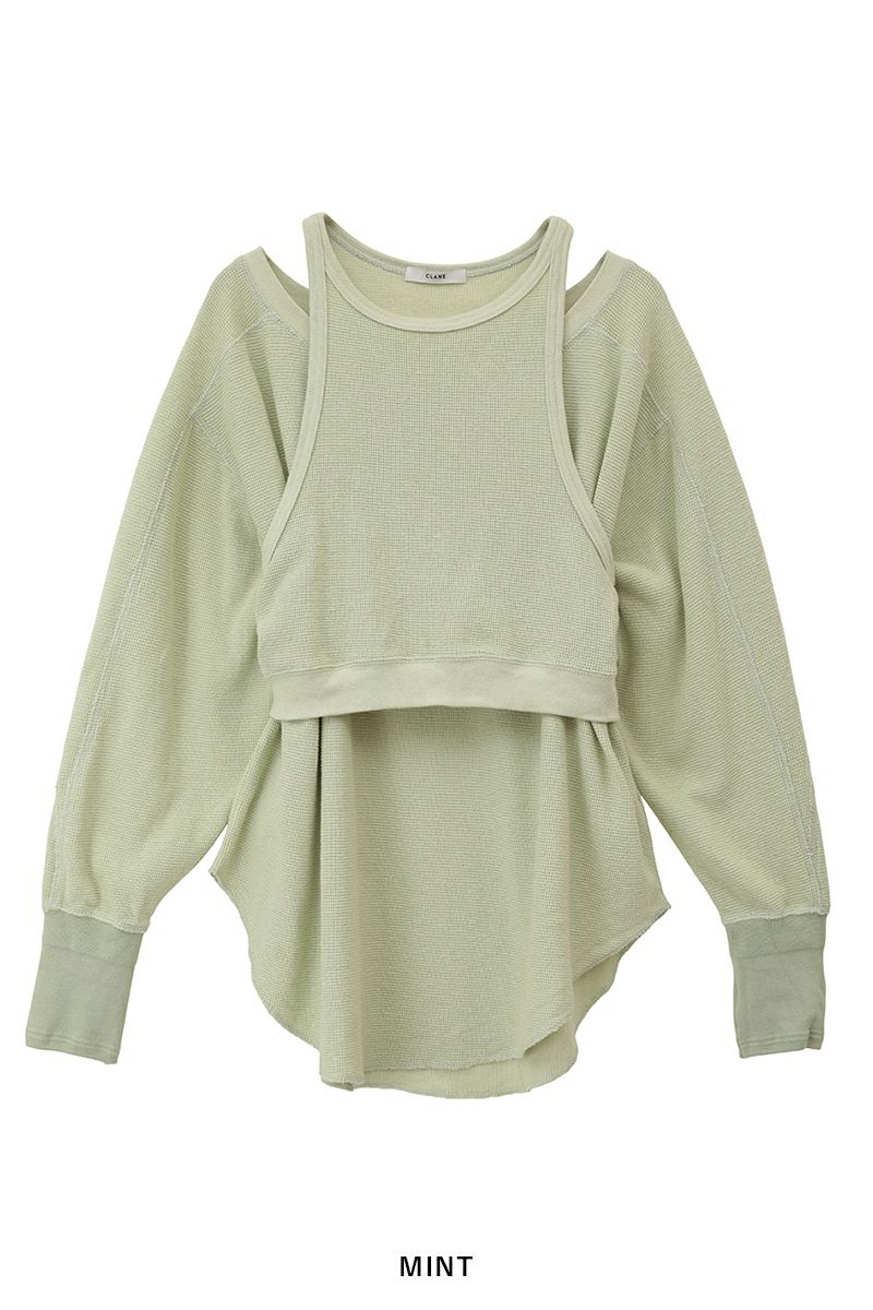 CLANE(クラネ)LAYRED BUSTIER THERMAL TOPS レイヤード ビスチェ サーマル トップス 16105-1152 -24