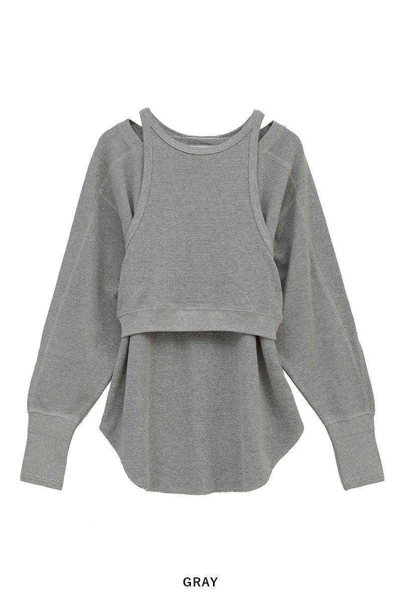 CLANE(クラネ)LAYRED BUSTIER THERMAL TOPS レイヤード ビスチェ サーマル トップス 16105-1152 -25