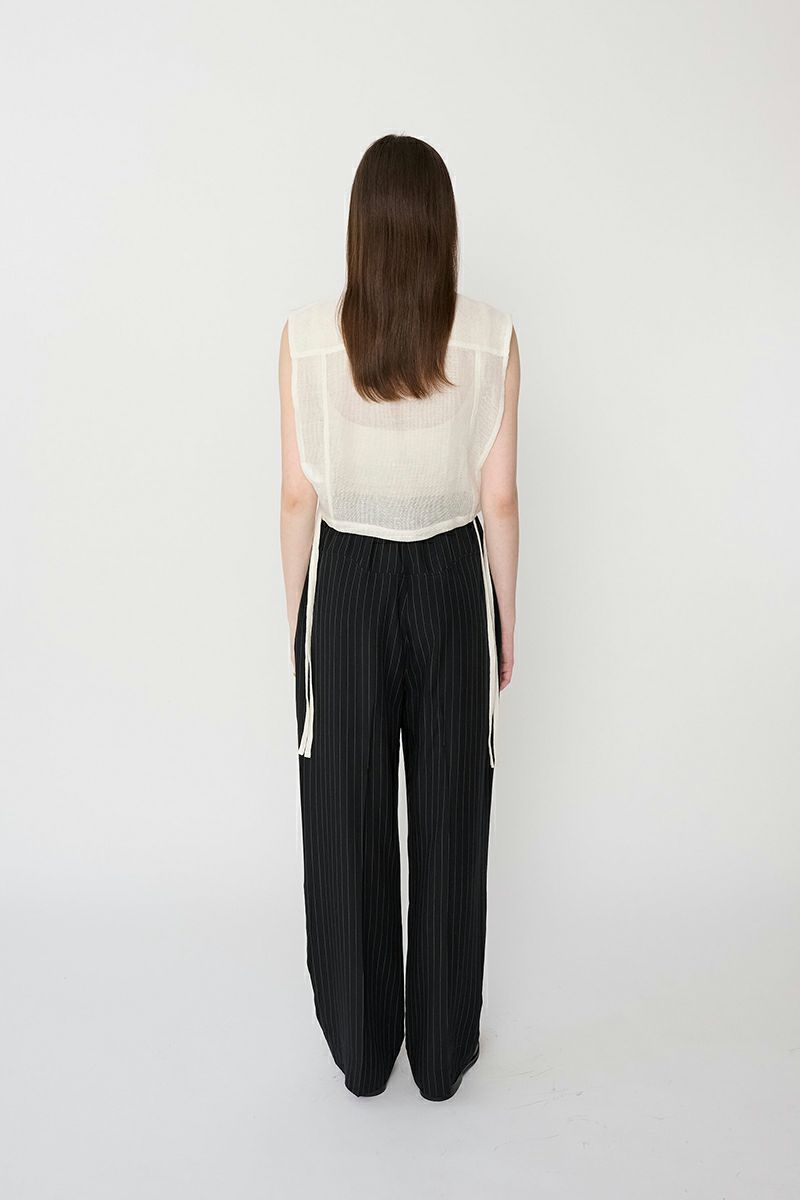 JANE SMITH(ジェーンスミス)LINEN MESH EMBROIDERY SHIRT BIBS リネンメッシュ刺繍シャツ 24SSH-#238S -3