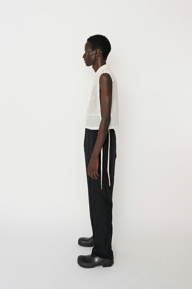 JANE SMITH(ジェーンスミス)LINEN MESH EMBROIDERY SHIRT BIBS リネンメッシュ刺繍シャツ 24SSH-#238S -5