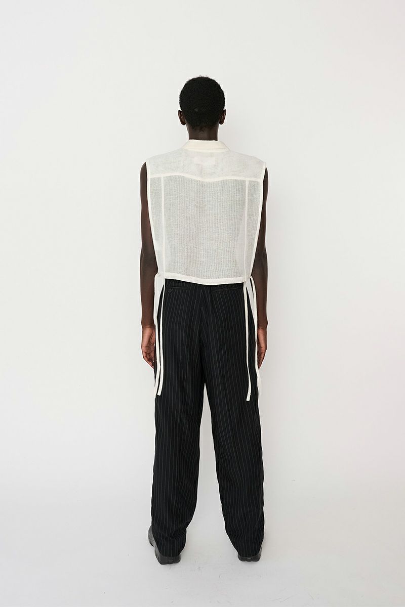 JANE SMITH(ジェーンスミス)LINEN MESH EMBROIDERY SHIRT BIBS リネンメッシュ刺繍シャツ 24SSH-#238S -6