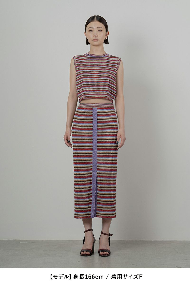 TAN(タン)LULEX MULTIBORDER KNITTED TANK TOP マルチボーダーニットタンクトップ TAN24SS-1 -4