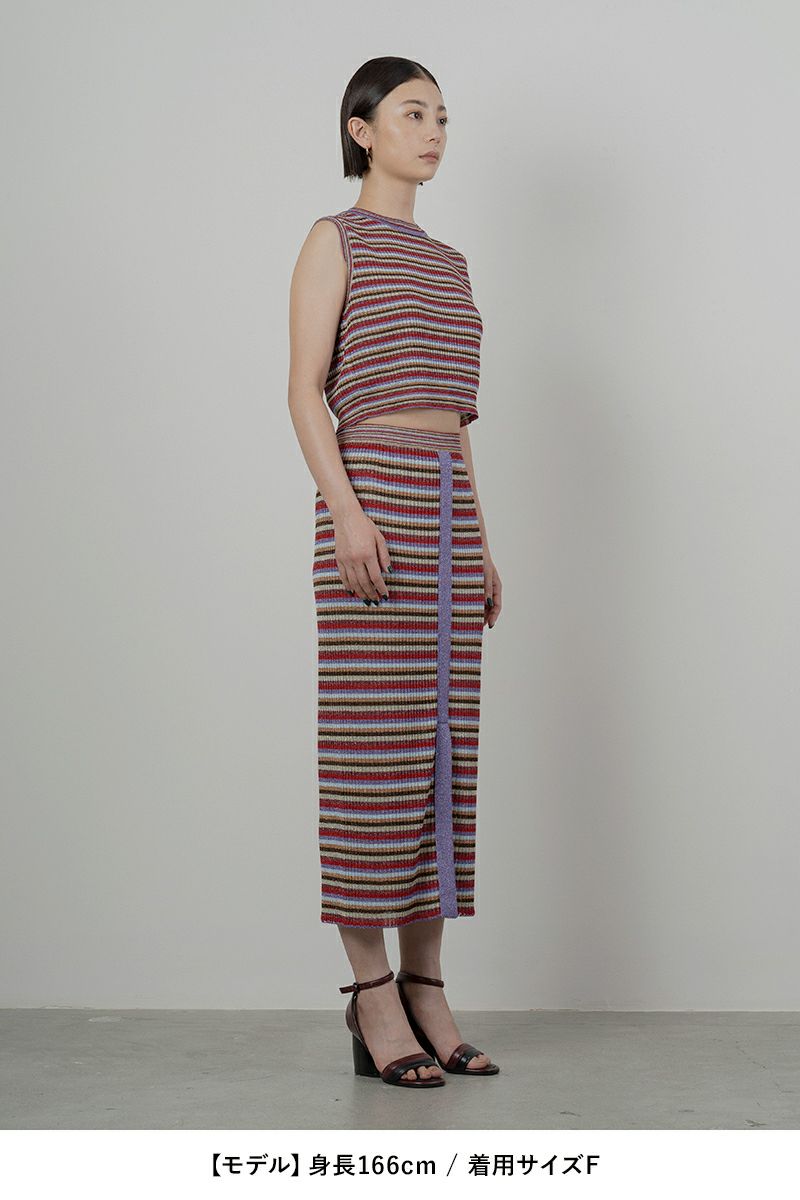 TAN(タン)LULEX MULTIBORDER KNITTED TANK TOP マルチボーダーニットタンクトップ TAN24SS-1 -5