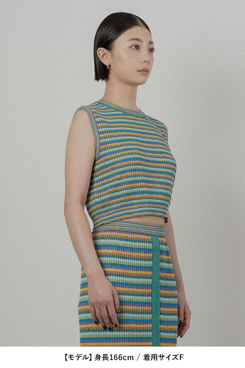 TAN(タン)LULEX MULTIBORDER KNITTED TANK TOP マルチボーダーニットタンクトップ TAN24SS-1 -8