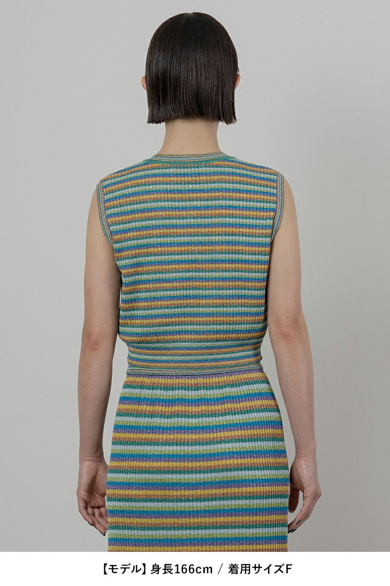 TAN(タン)LULEX MULTIBORDER KNITTED TANK TOP マルチボーダーニットタンクトップ TAN24SS-1 -9