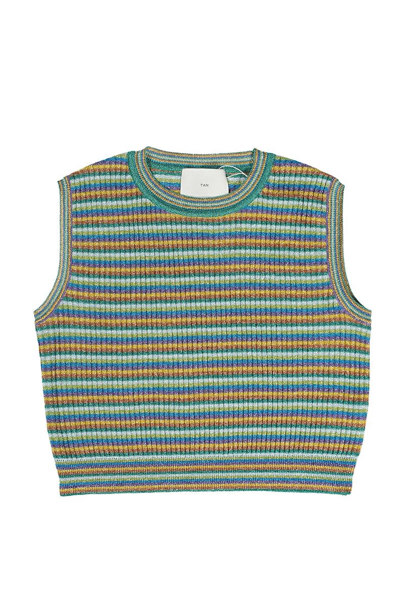 TAN(タン)LULEX MULTIBORDER KNITTED TANK TOP マルチボーダーニットタンクトップ TAN24SS-1 -10