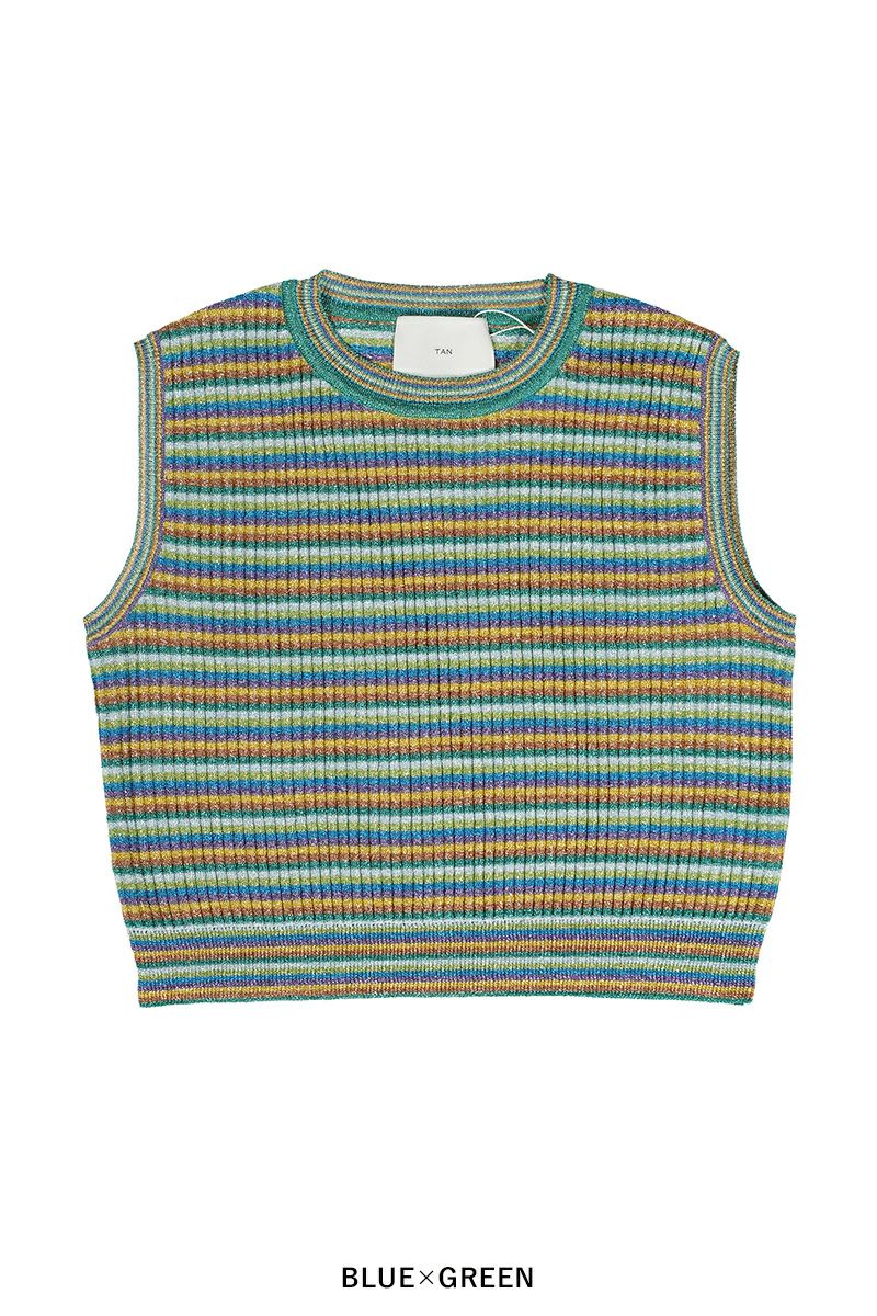 TAN(タン)LULEX MULTIBORDER KNITTED TANK TOP マルチボーダーニットタンクトップ TAN24SS-1 -16