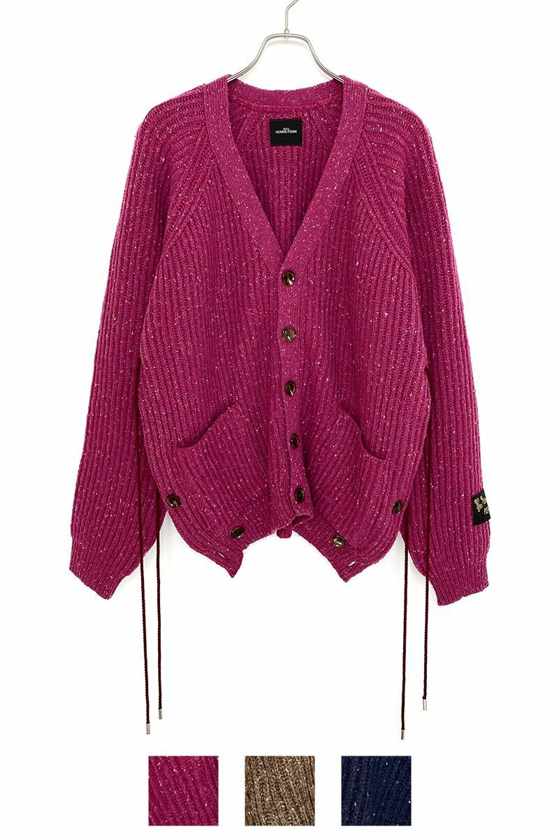 SYU.HOMME FEMM(シュウ オム フェム)Laceup Knit cardigan レースアップニットカーディガン H21AW-14