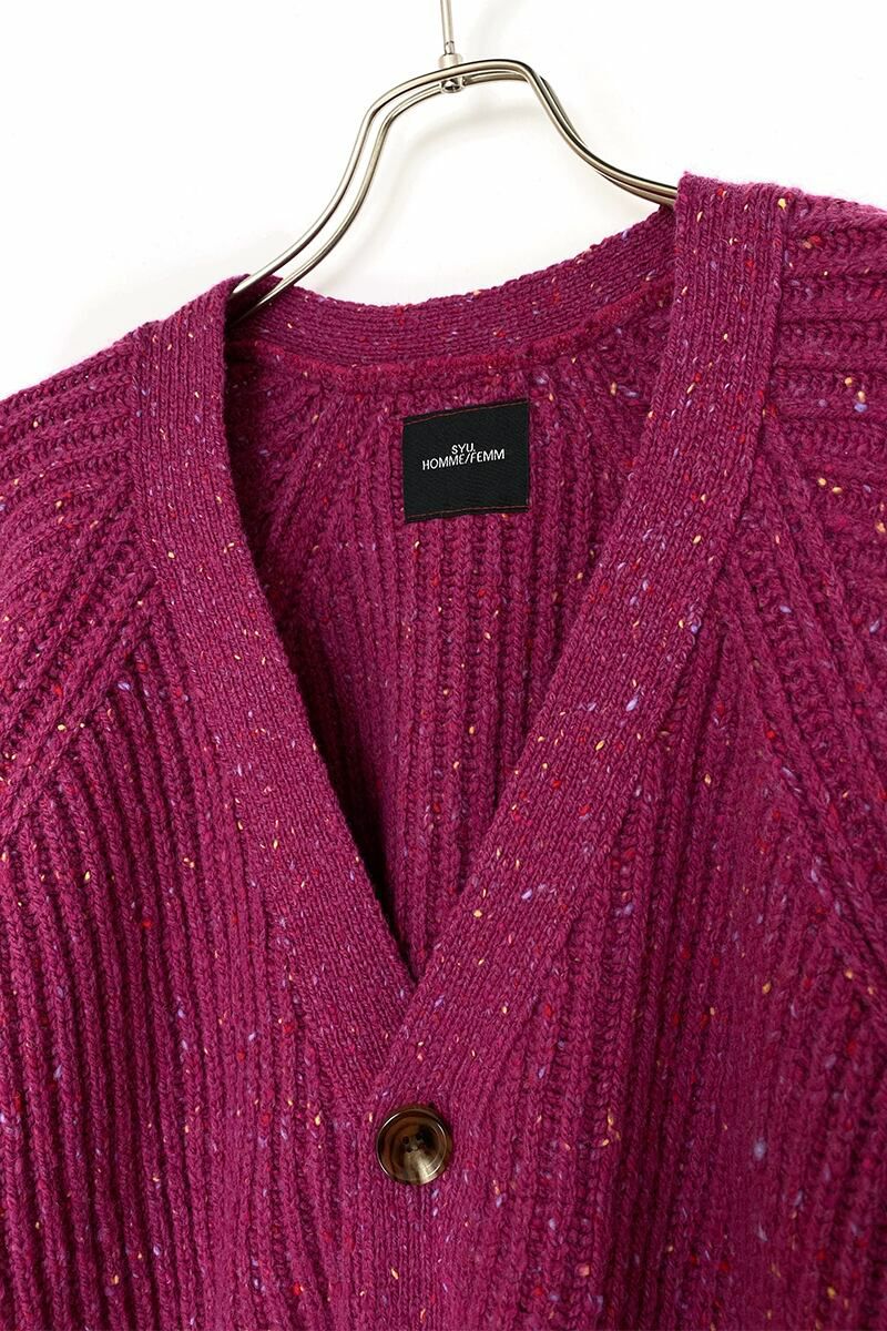 SYU.HOMME FEMM(シュウ オム フェム)Laceup Knit cardigan レースアップニットカーディガン H21AW-14 -3