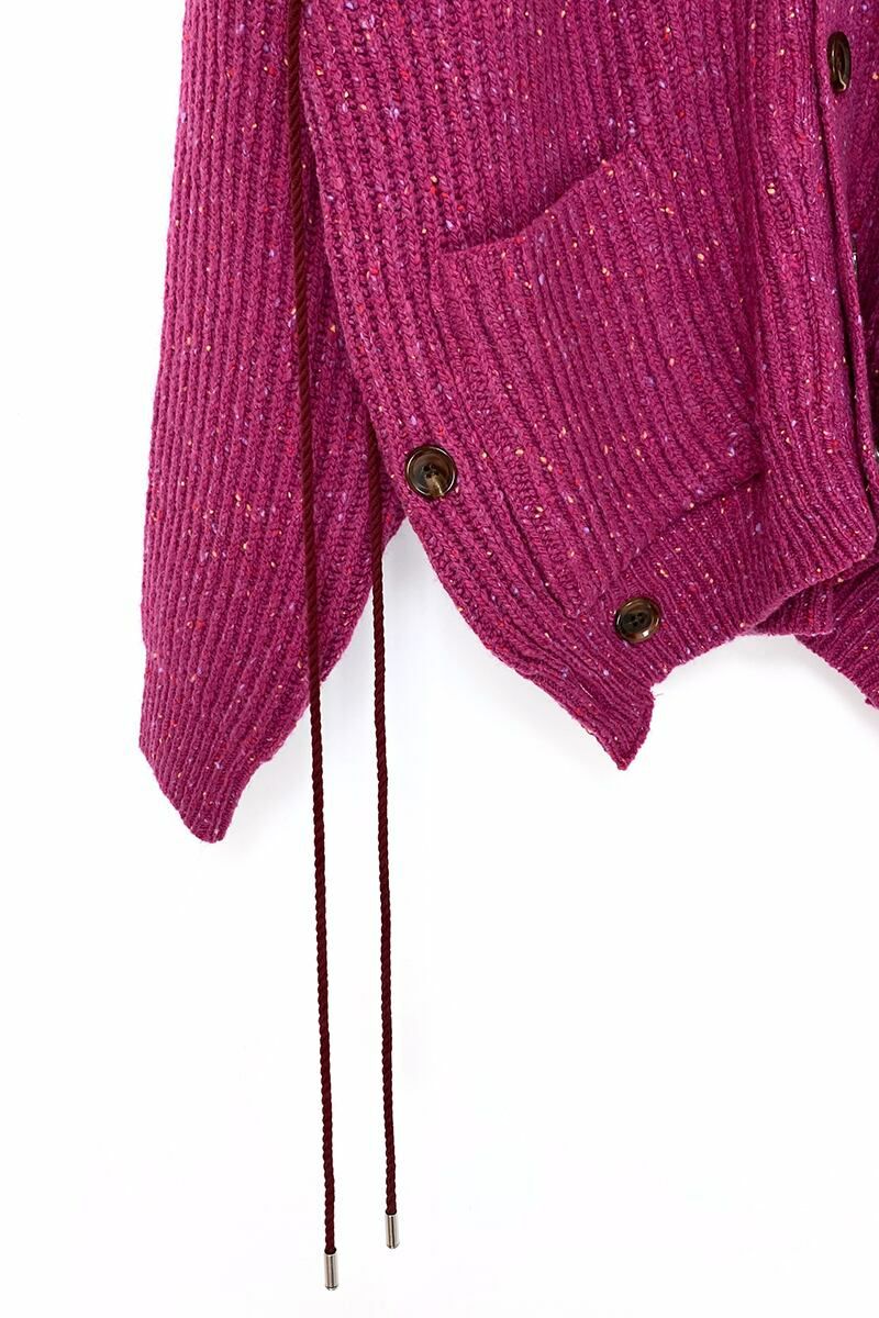 SYU.HOMME FEMM(シュウ オム フェム)Laceup Knit cardigan レースアップニットカーディガン H21AW-14 -5