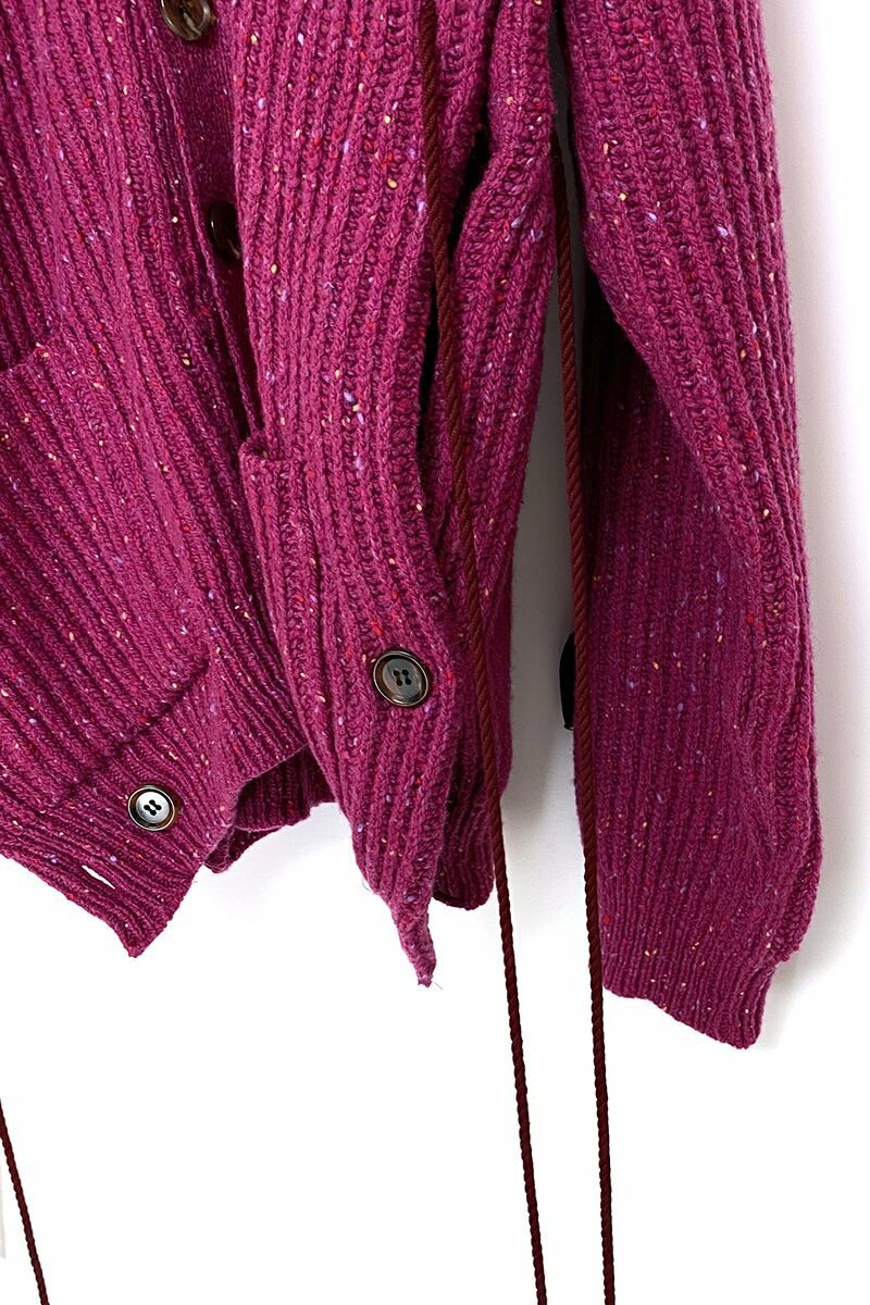 SYU.HOMME FEMM(シュウ オム フェム)Laceup Knit cardigan レースアップニットカーディガン H21AW-14 -6