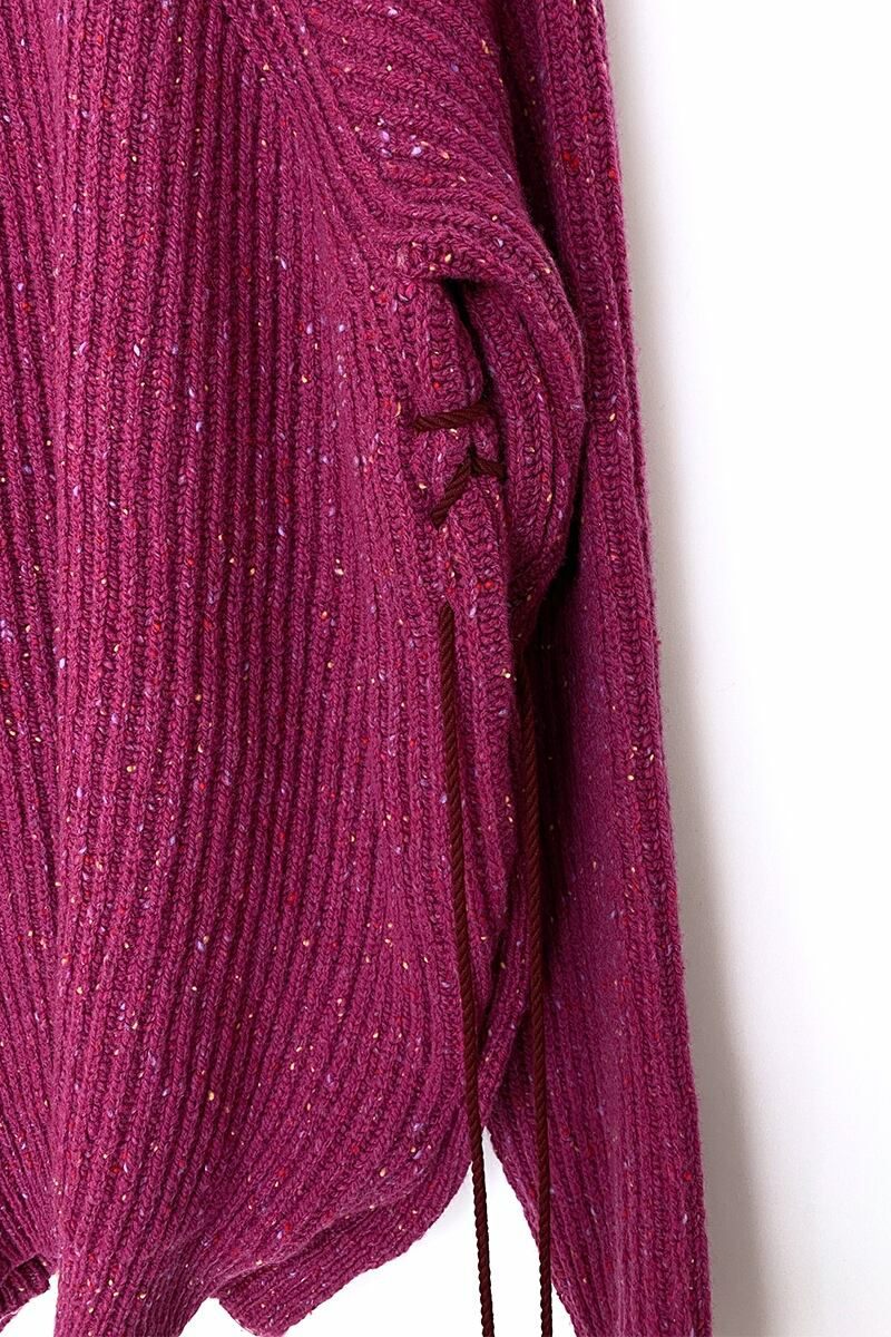 SYU.HOMME FEMM(シュウ オム フェム)Laceup Knit cardigan レースアップニットカーディガン H21AW-14 -7