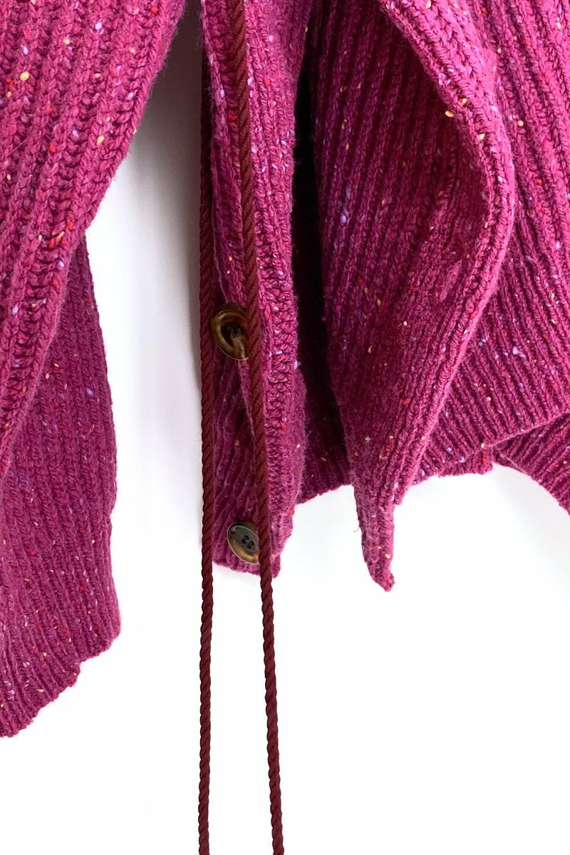 SYU.HOMME FEMM(シュウ オム フェム)Laceup Knit cardigan レースアップニットカーディガン H21AW-14 -8