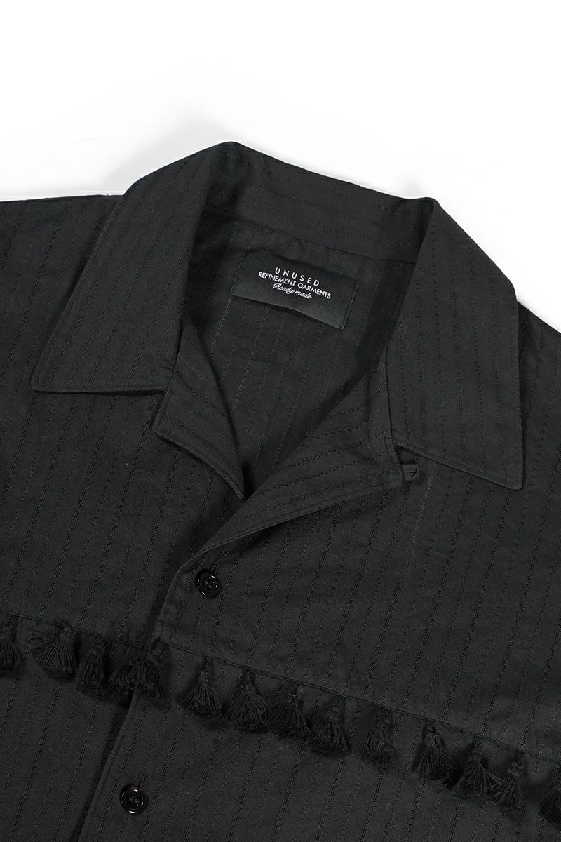 トップス UNUSED 22ss fringe short sleeve US2158 UNUSED(アンユーズド) 22SS チェック柄オープンカラー半袖シャツ