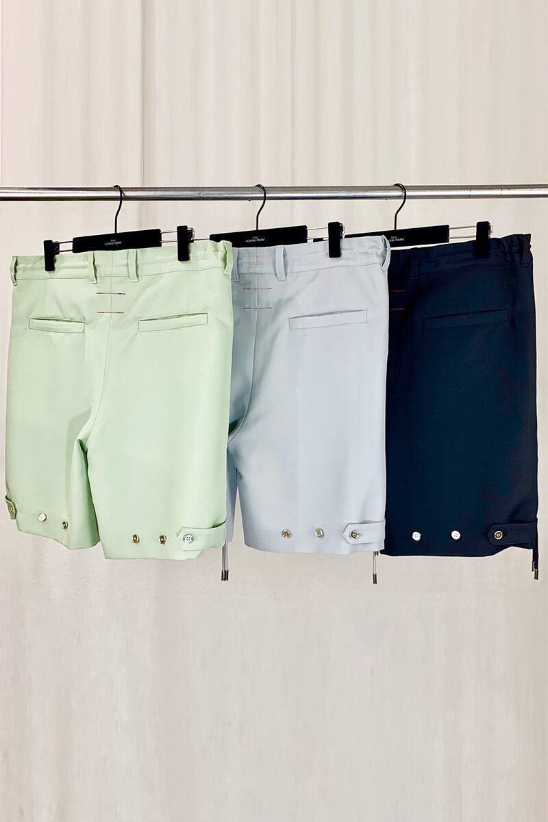 SYU.HOMME FEMM(シュウ オム フェム)Love slacks shorts -Black / Gray- H21SS-12-1 -1