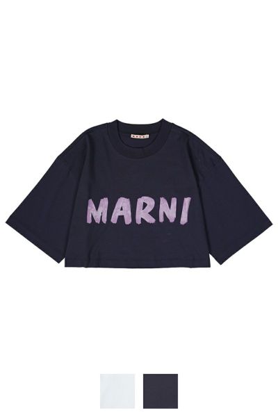 MARNI(マルニ)MARNI LOGO ORGANIC COTTON JERSEY Cropped T-shirt ロゴオーガニックコットンジャージークロップドTシャツ THJE0301P1