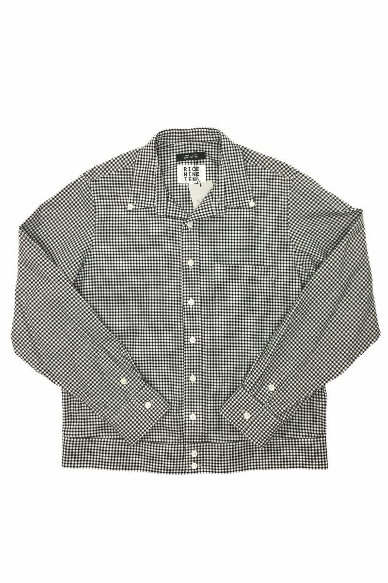 RICE NINE TEN(ライスナインテン)OPEN COLLAR GINGHAM CHECK BUTTON DOWN SHIRT オープンカラーギンガムチェックボタンダウンシャツ SH-OPBD-GC -1