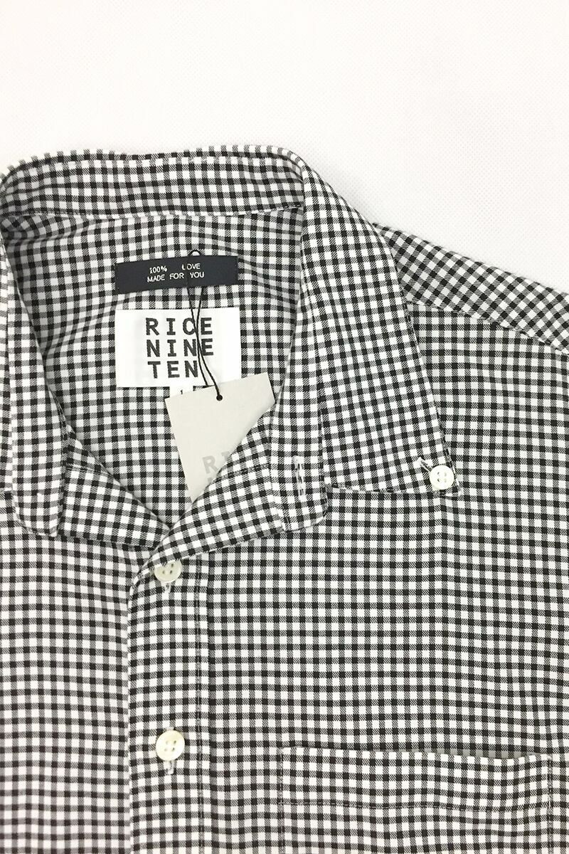 RICE NINE TEN(ライスナインテン)OPEN COLLAR GINGHAM CHECK BUTTON DOWN SHIRT オープンカラーギンガムチェックボタンダウンシャツ SH-OPBD-GC -3