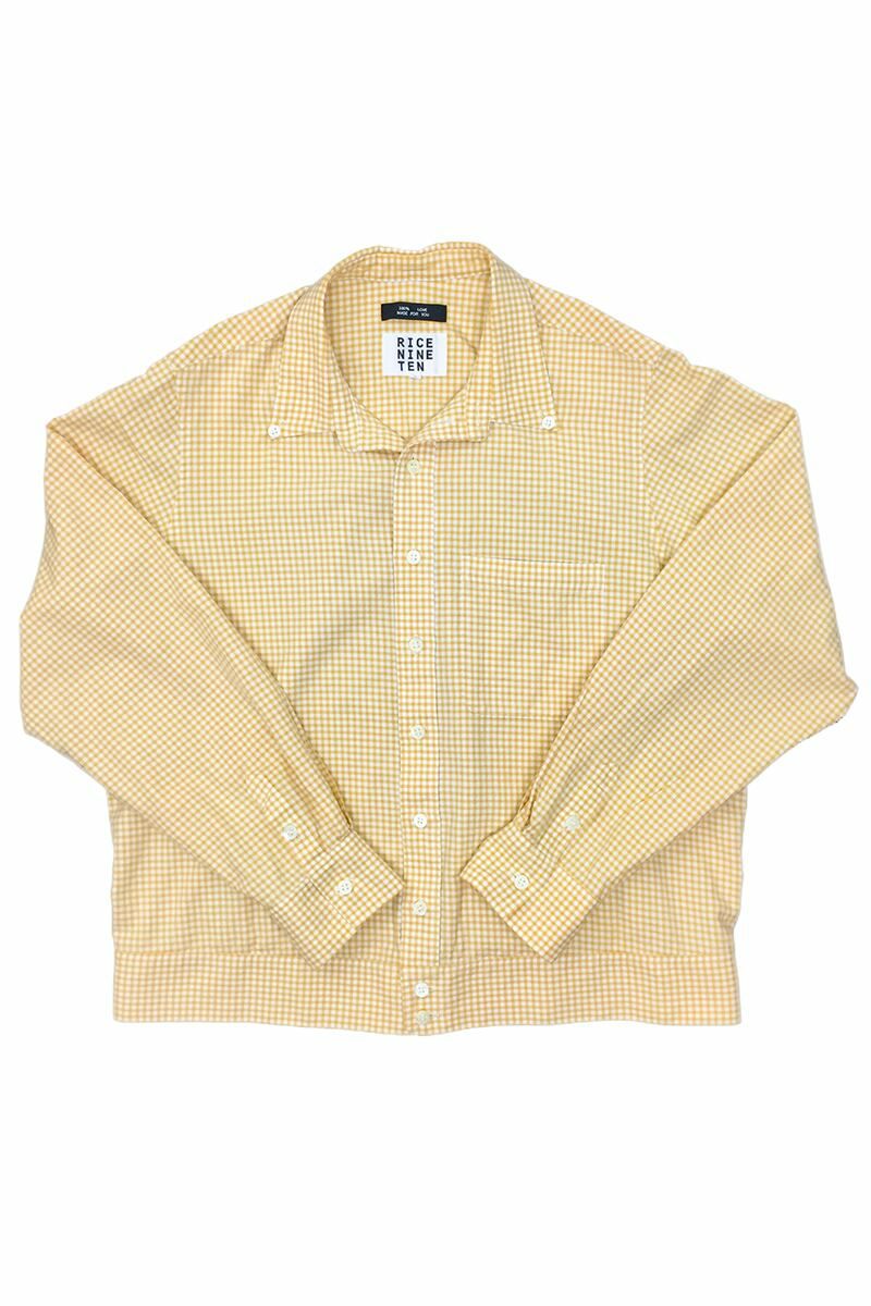 RICE NINE TEN(ライスナインテン)OPEN COLLAR GINGHAM CHECK BUTTON DOWN SHIRT オープンカラーギンガムチェックボタンダウンシャツ SH-OPBD-GC -8