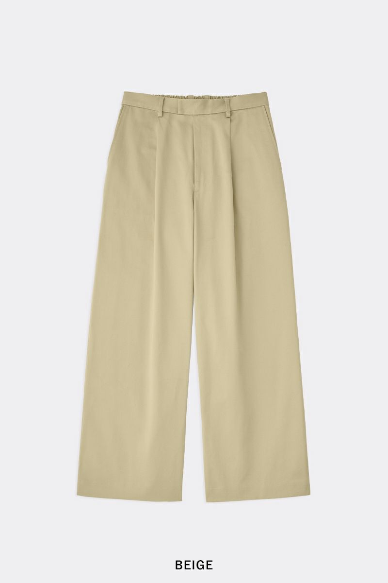 SOFTHYPHEN(ソフトハイフン)ORGANIC COTTON CHINO TUCKED EXTRA WIDE PANTS オーガニックコットンチノタックエクストラワイドパンツ MGMFP241306 -1