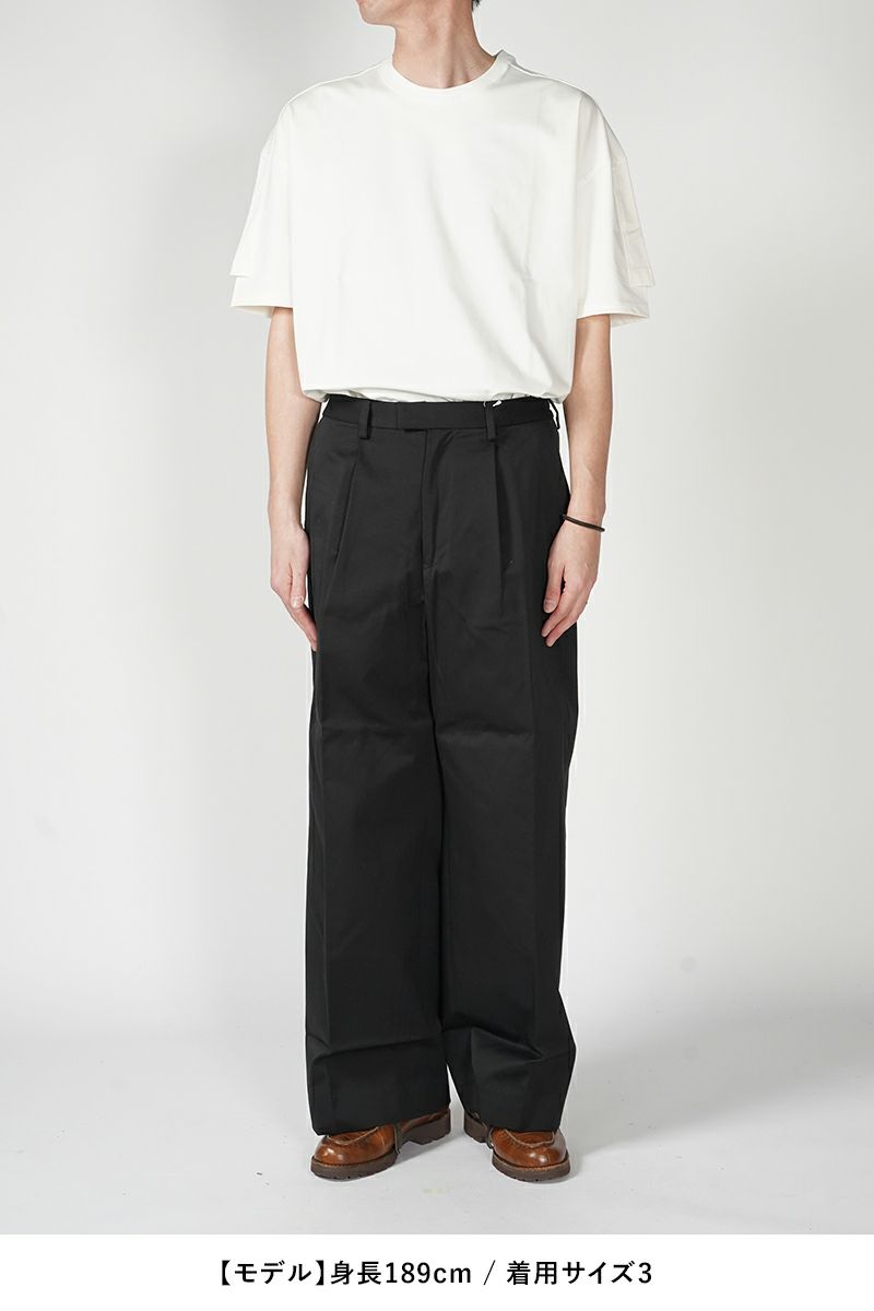 SOFTHYPHEN(ソフトハイフン)ORGANIC COTTON CHINO TUCKED EXTRA WIDE PANTS オーガニックコットンチノタックエクストラワイドパンツ MGMFP241306 -12