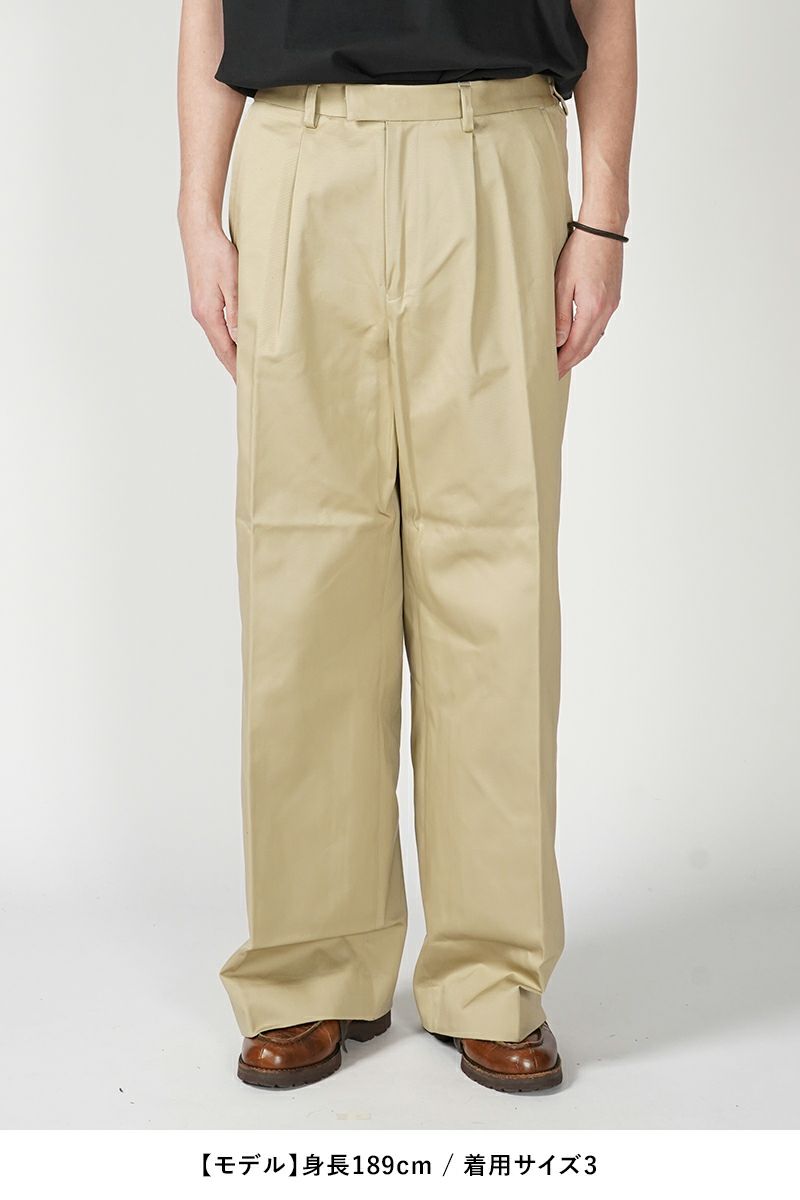 SOFTHYPHEN(ソフトハイフン)ORGANIC COTTON CHINO TUCKED EXTRA WIDE PANTS オーガニックコットンチノタックエクストラワイドパンツ MGMFP241306 -14