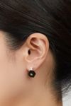 Hirotaka(ヒロタカ)Orbital White Topaz with Onyx Backing Pierced Earring オービタルホワイトトパーズオニキスピアス - Yellow Gold -3
