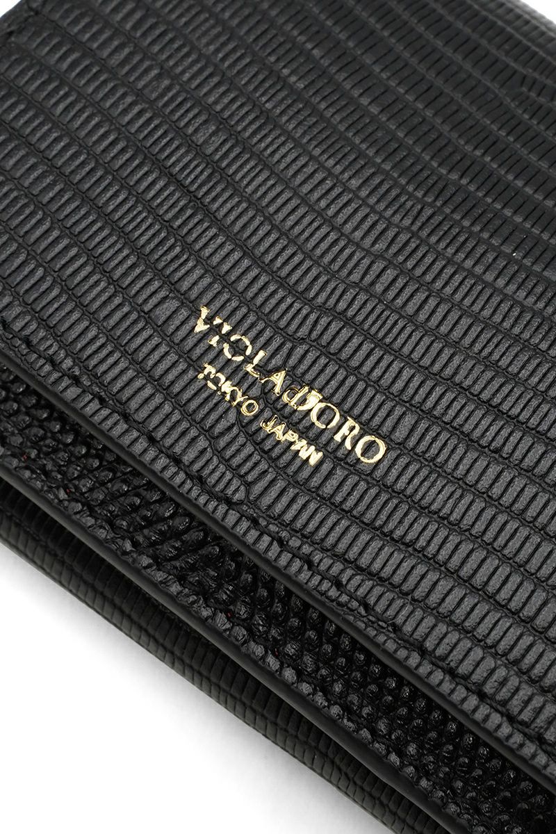 VIOLAd'ORO(ヴィオラドーロ)PORTA リザード型押しレザー 三つ折りミニウォレット V-5045 -2