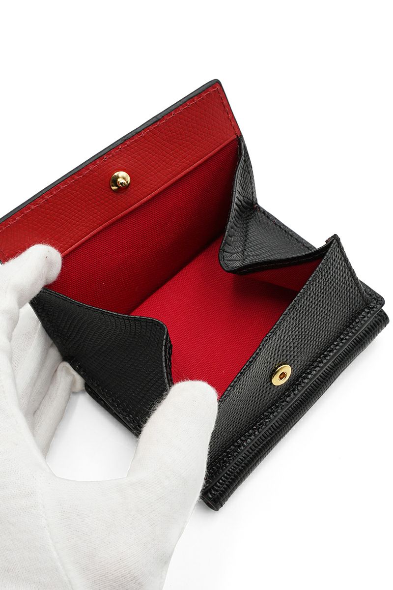 VIOLAd'ORO(ヴィオラドーロ)PORTA リザード型押しレザー 三つ折りミニウォレット V-5045 -3