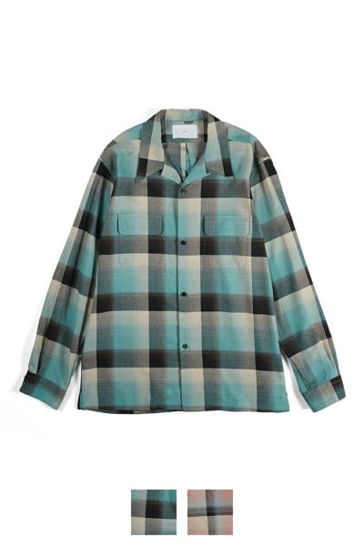 SUGARHILL(シュガーヒル)RAYON OMBRE PLAID OPEN COLLAR BLOUSE レーヨンオンブレプレイド オープンカラーブラウス 2441000507