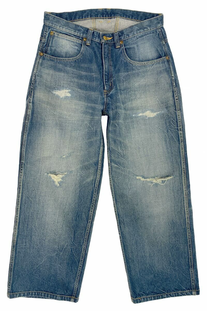 RICE NINE TEN(ライスナインテン)RIPPED DISTRESSED WIDE JEANS リップド ディストレスド ワイドジーンズ DPT-RDW -1