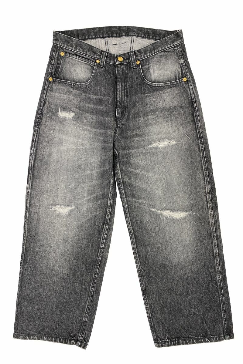 RICE NINE TEN(ライスナインテン)RIPPED DISTRESSED WIDE JEANS リップド ディストレスド ワイドジーンズ DPT-RDW -11