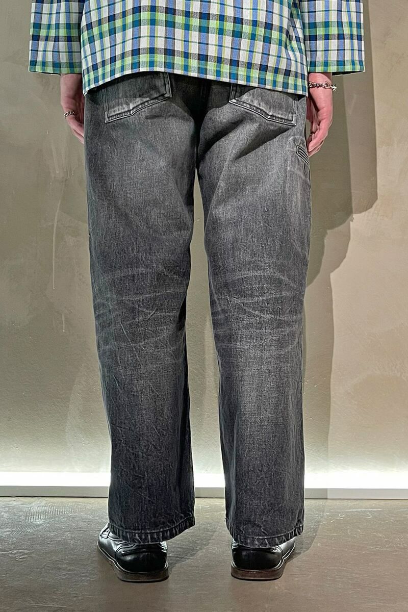 RICE NINE TEN(ライスナインテン)RIPPED DISTRESSED WIDE JEANS リップド ディストレスド ワイドジーンズ DPT-RDW -15