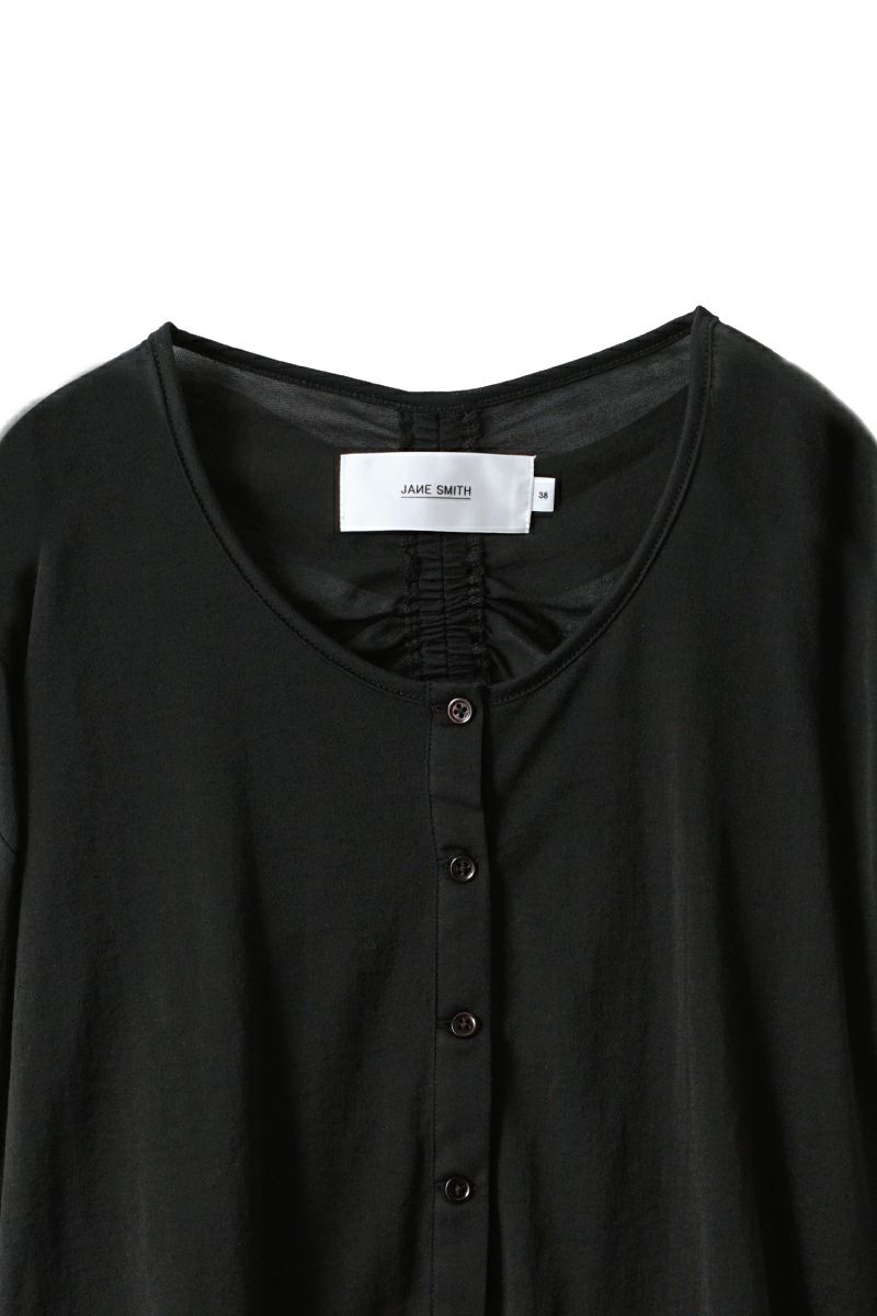 JANE SMITH(ジェーンスミス)SHEER BACK GYATHER CADIGAN シアーバックギャザーカーディガン 24SCT-#328L -1