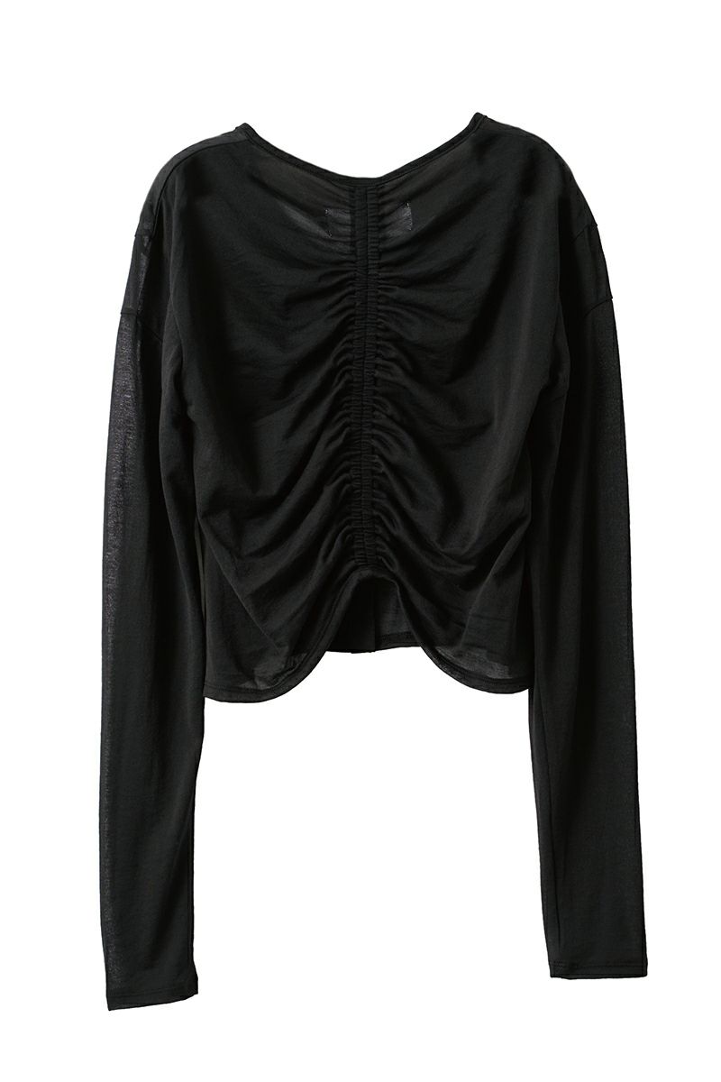 JANE SMITH(ジェーンスミス)SHEER BACK GYATHER CADIGAN シアーバックギャザーカーディガン 24SCT-#328L -3