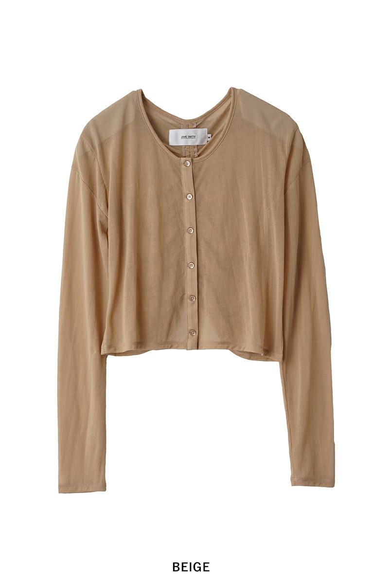 JANE SMITH(ジェーンスミス)SHEER BACK GYATHER CADIGAN シアーバックギャザーカーディガン 24SCT-#328L -7