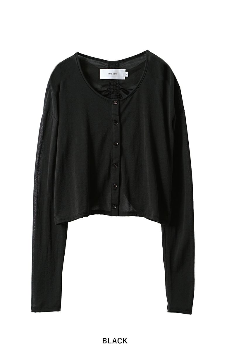 JANE SMITH(ジェーンスミス)SHEER BACK GYATHER CADIGAN シアーバックギャザーカーディガン 24SCT-#328L -8