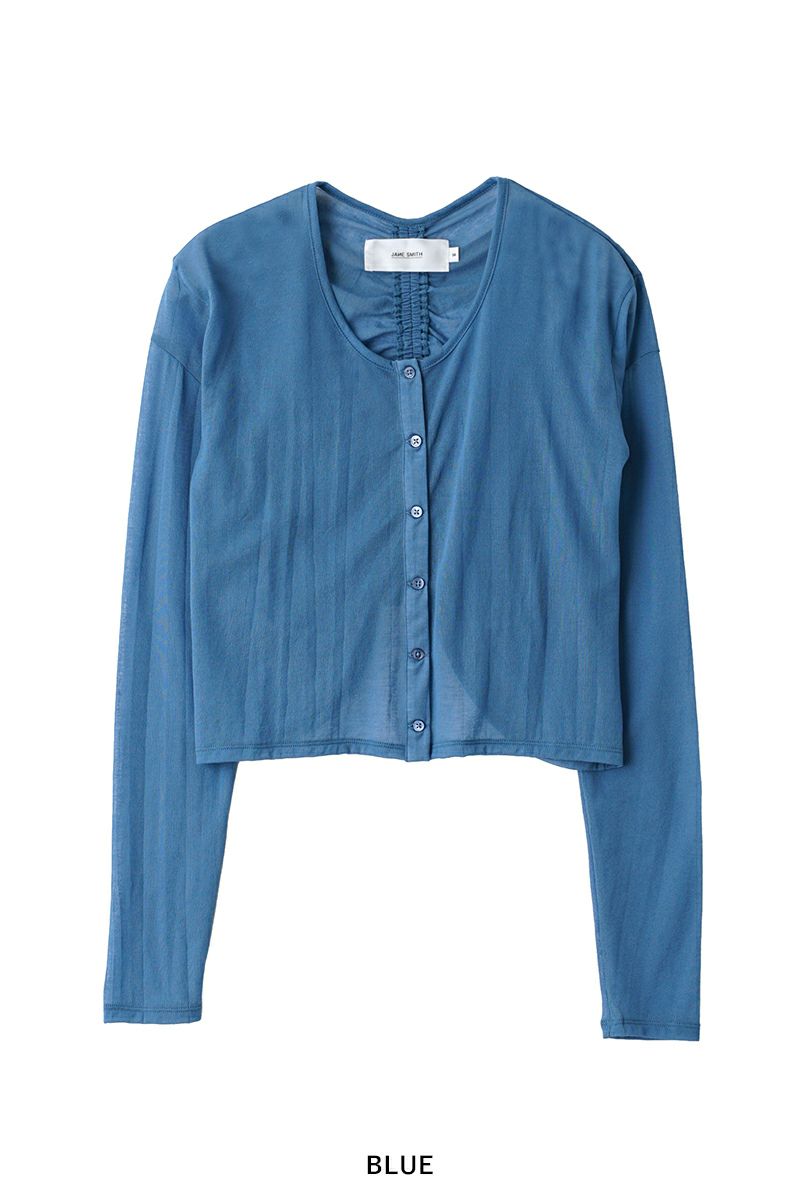 JANE SMITH(ジェーンスミス)SHEER BACK GYATHER CADIGAN シアーバックギャザーカーディガン 24SCT-#328L -9