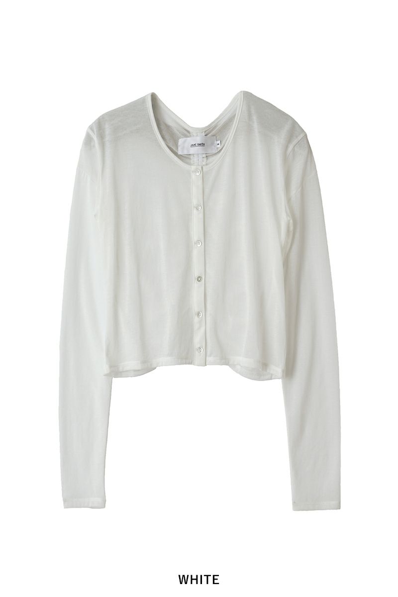 JANE SMITH(ジェーンスミス)SHEER BACK GYATHER CADIGAN シアーバックギャザーカーディガン 24SCT-#328L -10