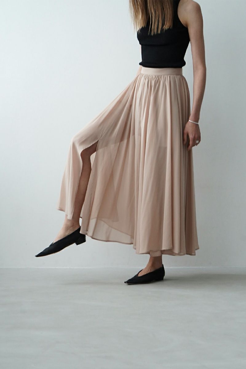 CLANE(クラネ)SHEER SLIT SKIRT シアースリットスカート 14109-6172 -4