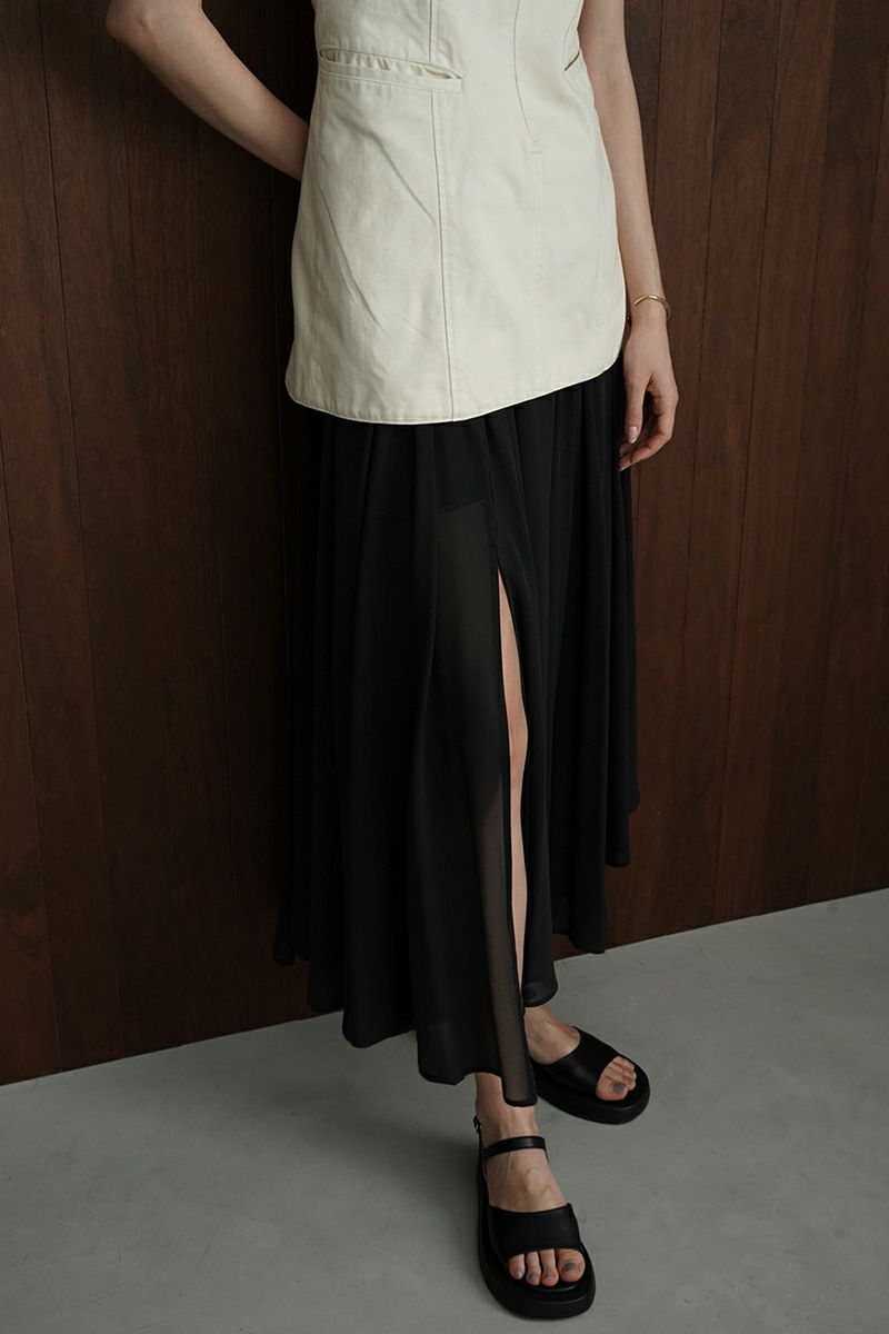 CLANE(クラネ)SHEER SLIT SKIRT シアースリットスカート 14109-6172 -10