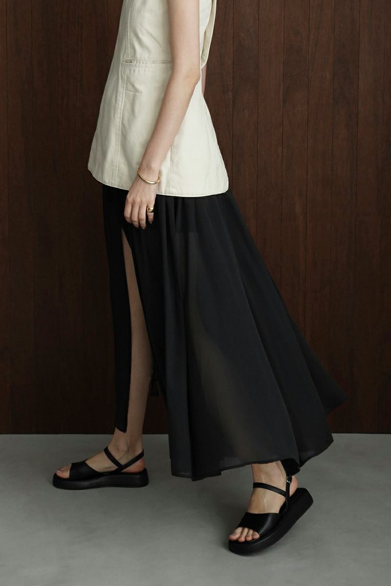 CLANE(クラネ)SHEER SLIT SKIRT シアースリットスカート 14109-6172 -11