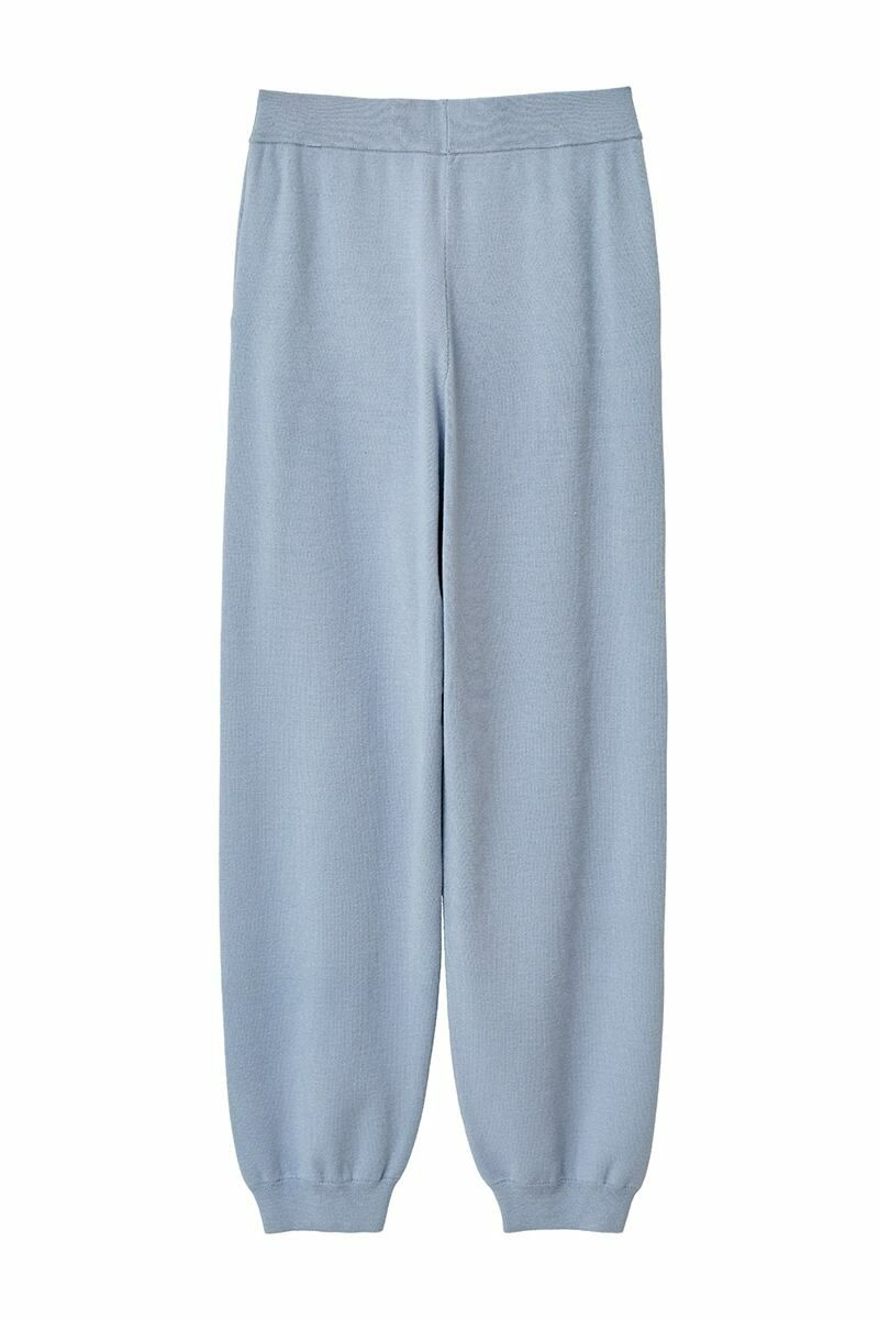 clane  ニットパンツ CLANE - スリム ニット パンツ - SLIM KNIT PANTS BLUE | ADDICT