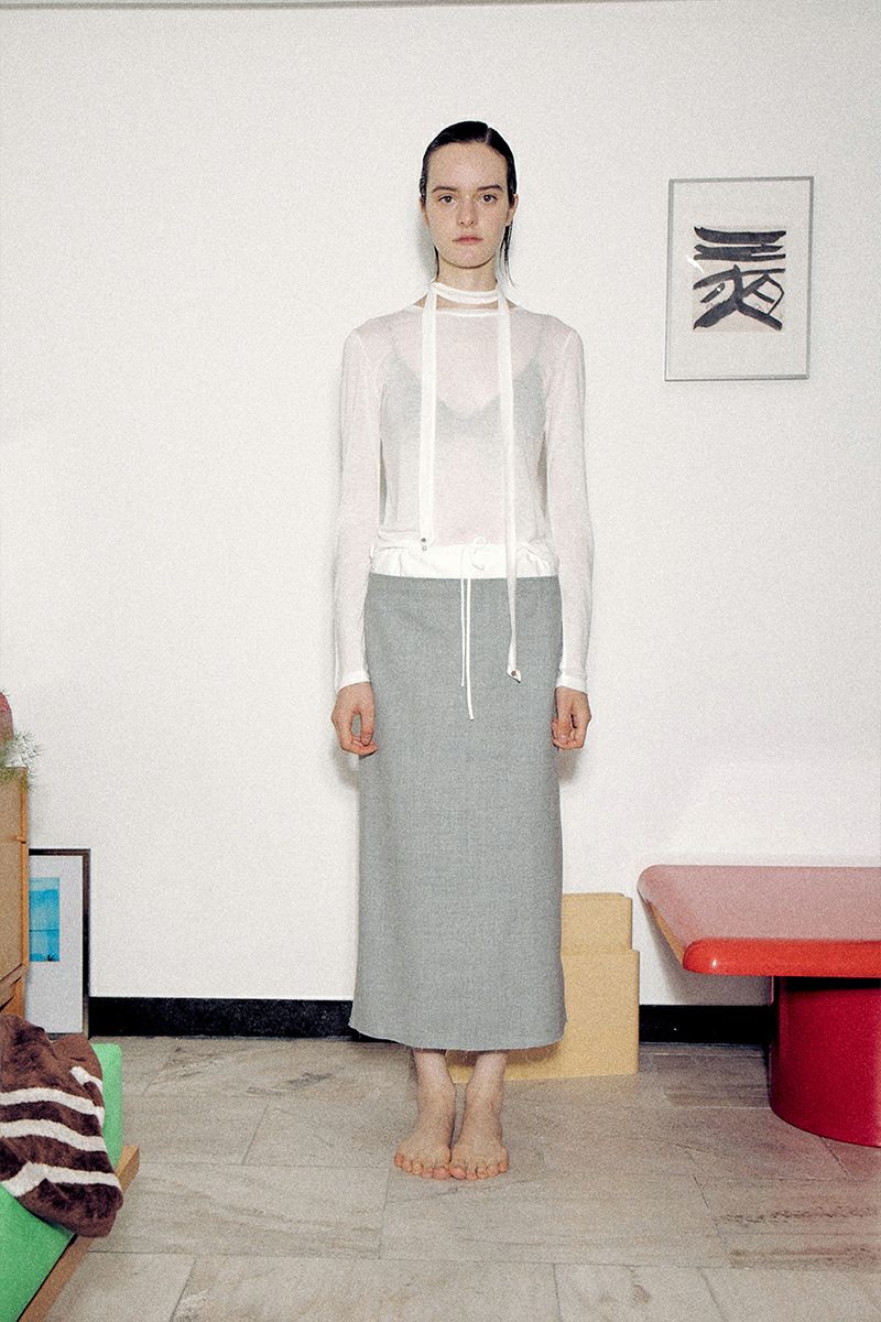 VERSO(ヴェルソ)Scarf Long Sleeve Jersey Top スカーフ長袖ジャージートップ VRS24SSTOP001 -1