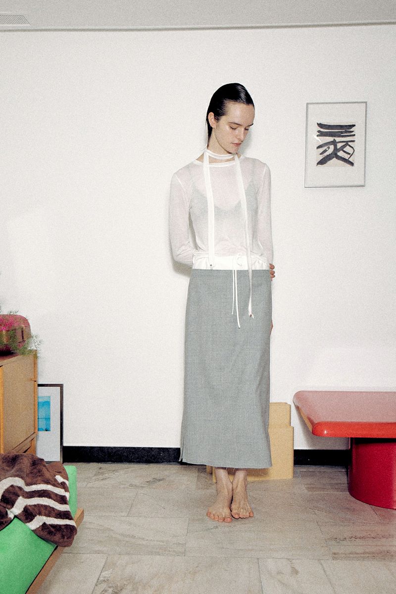 VERSO(ヴェルソ)Scarf Long Sleeve Jersey Top スカーフ長袖ジャージートップ VRS24SSTOP001 -4