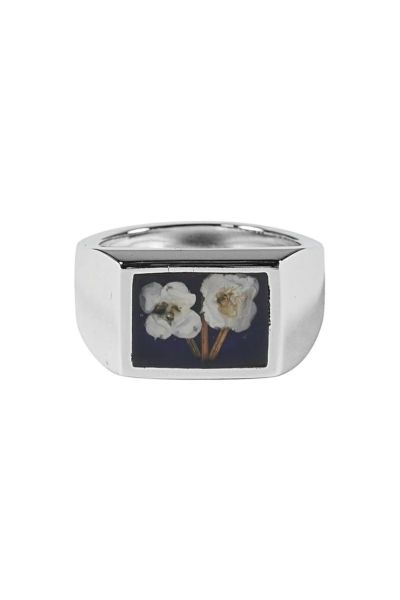 XOLO(ショロ)Signet Ring with Blue Flower シグネットリング ブルーフラワー XOR040
